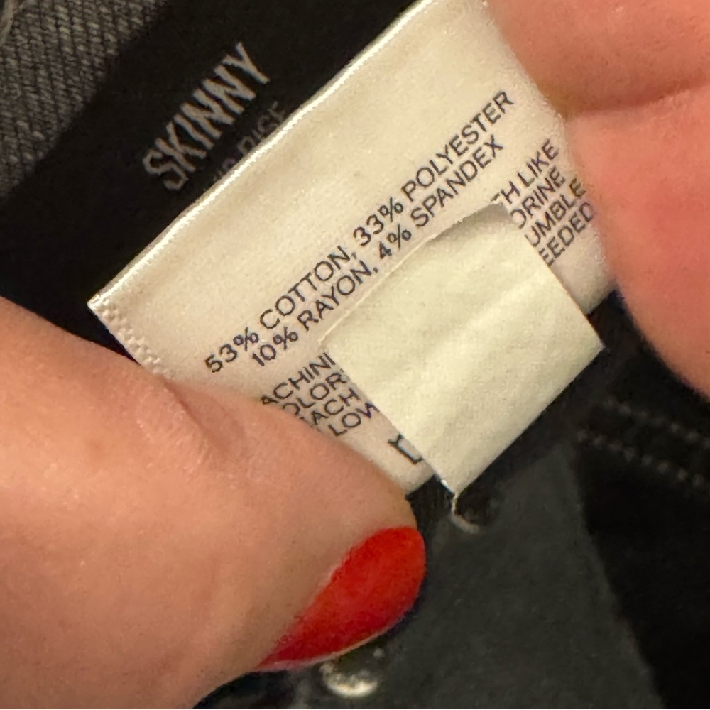 Express Button Fly Light Gray Denim - image 6